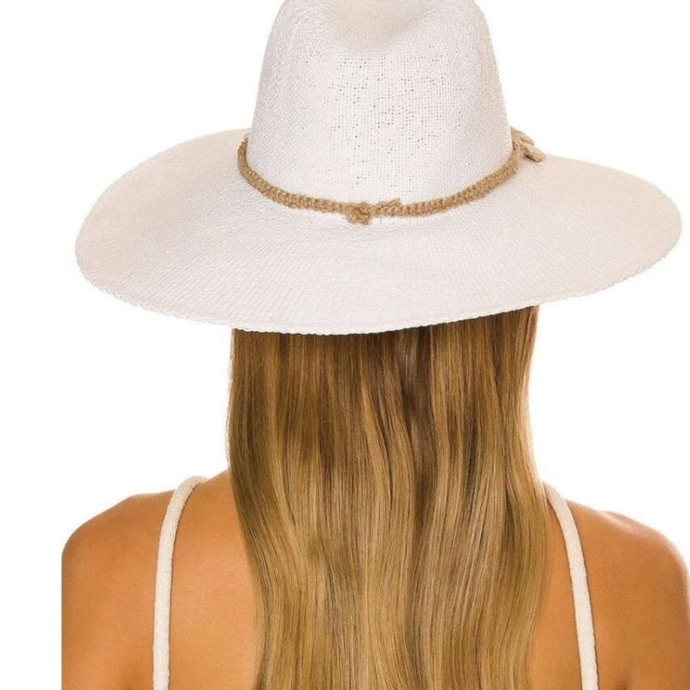 NIKKI BEACH Barbados Floppy Fedora Sun Hat in White with Cowrie Shells - Picture 8 of 11